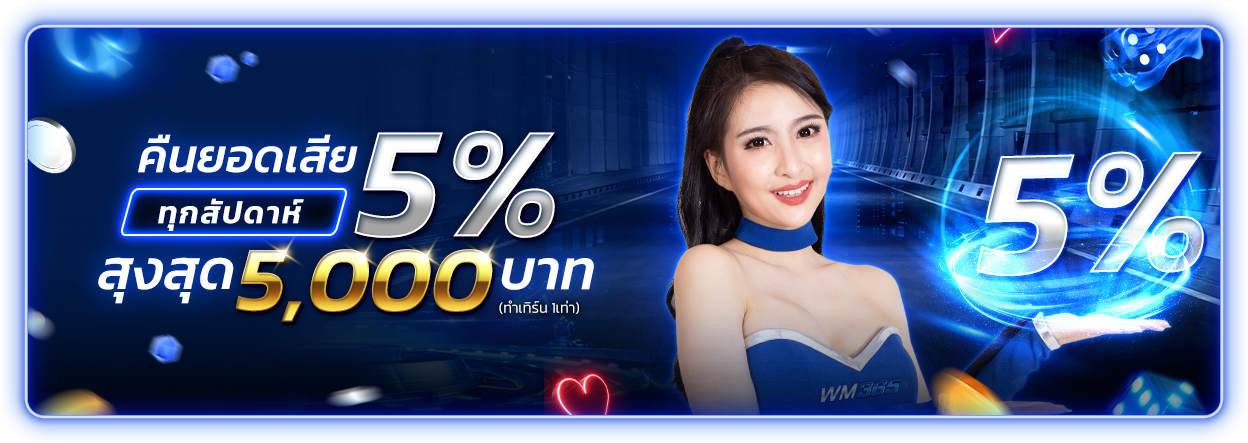 บาคาร่า คาสิโน สล็อตออนไลน์ คืนยอดเสีย 5%